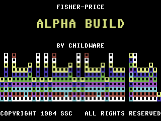 Alpha Build title screen for Commodore 64
